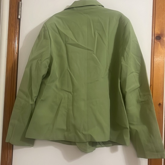 Women’s Casual Blazer Jacket Open Front with Button, Long Sleeve Green Size XXL - Picture 2 of 9